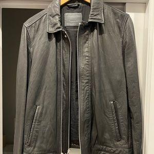 All Saints - mens medium leather jacket - black. MINT condition.